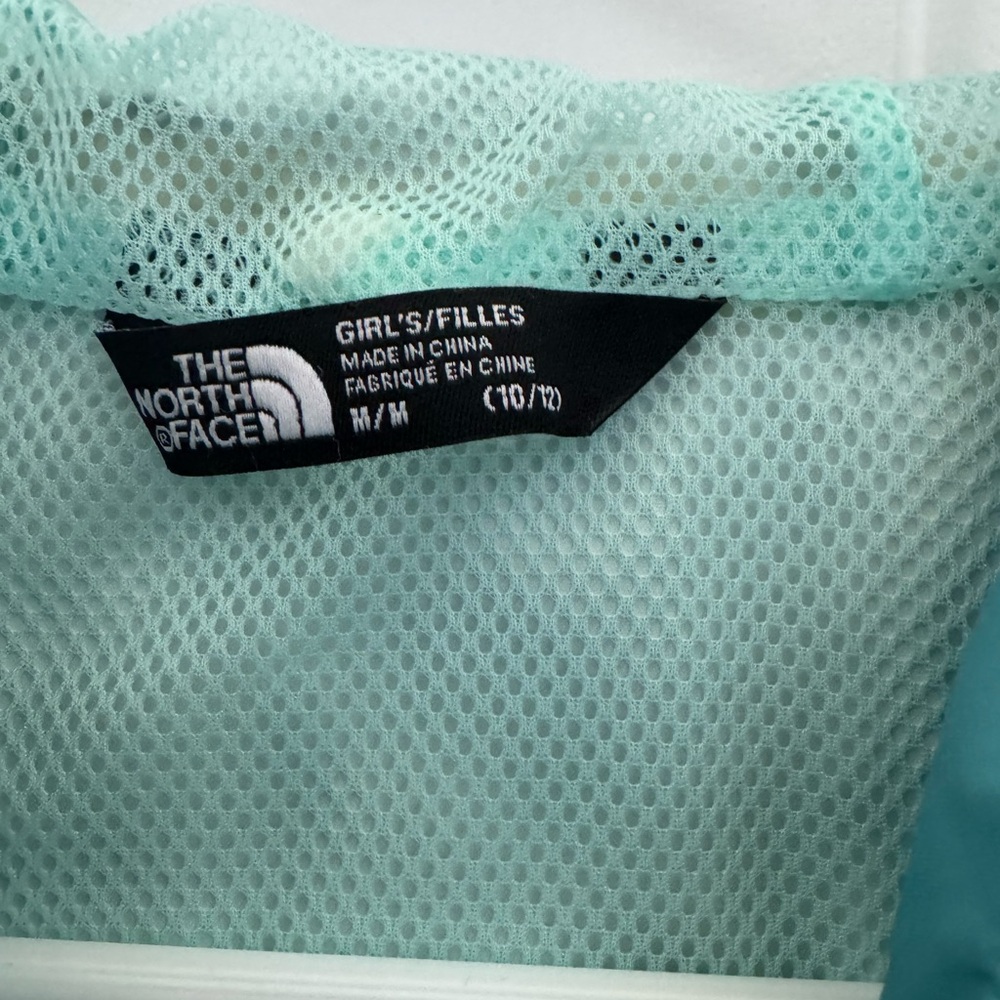North Face Jacket Girls Medium 10/12 Teal Aqua DryVent Hooded Waterproof Outdoor - Picture 2 of 4